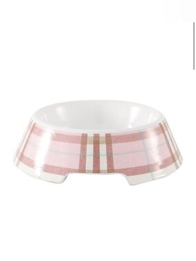 Burberry London Chic Pink Plaid Dog Bowl